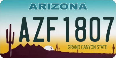 AZ license plate AZF1807