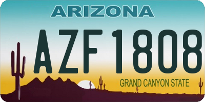 AZ license plate AZF1808
