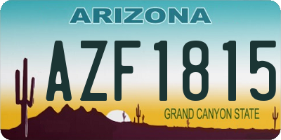 AZ license plate AZF1815