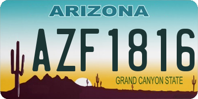 AZ license plate AZF1816