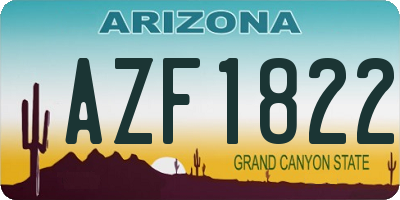 AZ license plate AZF1822