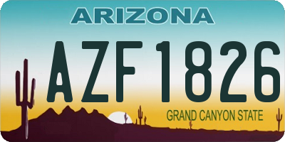 AZ license plate AZF1826