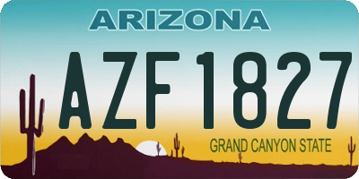 AZ license plate AZF1827