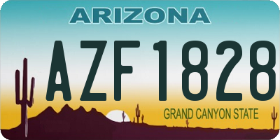 AZ license plate AZF1828