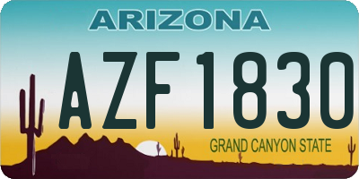 AZ license plate AZF1830