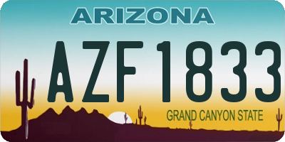 AZ license plate AZF1833