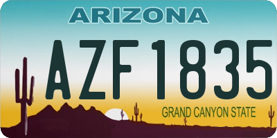 AZ license plate AZF1835