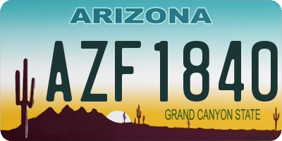 AZ license plate AZF1840