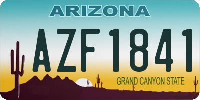 AZ license plate AZF1841