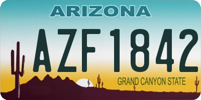 AZ license plate AZF1842