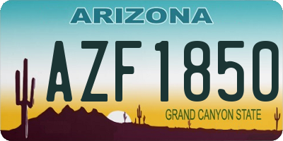 AZ license plate AZF1850
