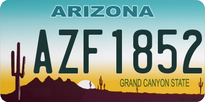 AZ license plate AZF1852