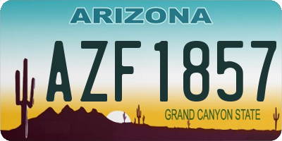 AZ license plate AZF1857