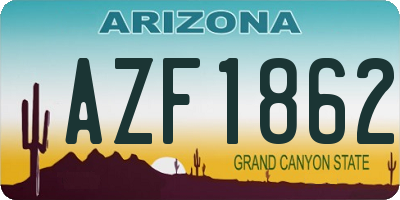 AZ license plate AZF1862