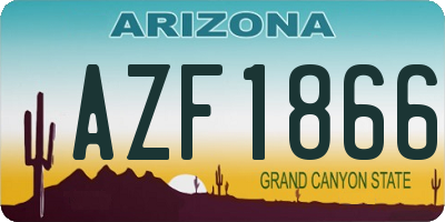 AZ license plate AZF1866