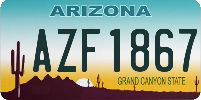 AZ license plate AZF1867