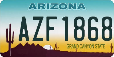 AZ license plate AZF1868