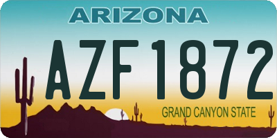 AZ license plate AZF1872
