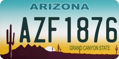 AZ license plate AZF1876