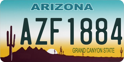AZ license plate AZF1884