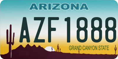 AZ license plate AZF1888