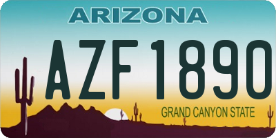 AZ license plate AZF1890