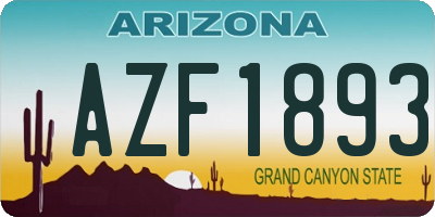 AZ license plate AZF1893