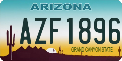 AZ license plate AZF1896