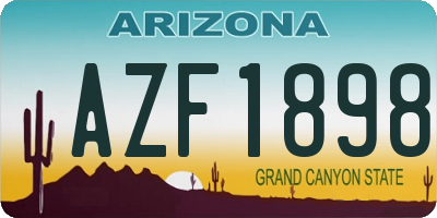 AZ license plate AZF1898