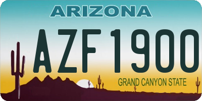 AZ license plate AZF1900