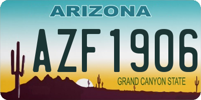 AZ license plate AZF1906