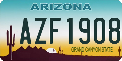 AZ license plate AZF1908