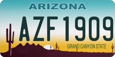 AZ license plate AZF1909