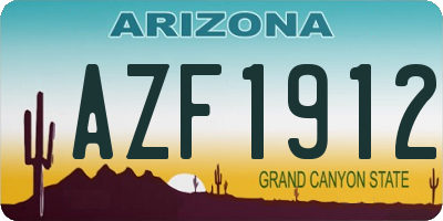 AZ license plate AZF1912