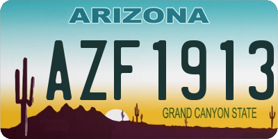 AZ license plate AZF1913