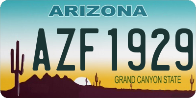 AZ license plate AZF1929