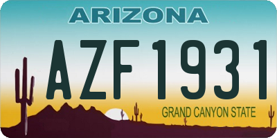 AZ license plate AZF1931