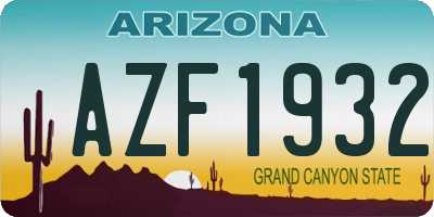 AZ license plate AZF1932