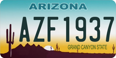 AZ license plate AZF1937