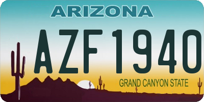AZ license plate AZF1940