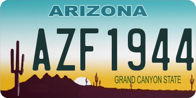 AZ license plate AZF1944
