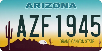 AZ license plate AZF1945