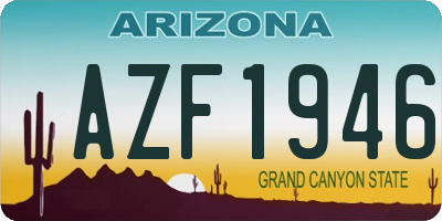 AZ license plate AZF1946