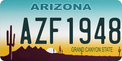 AZ license plate AZF1948