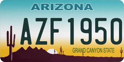 AZ license plate AZF1950