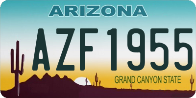 AZ license plate AZF1955