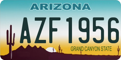 AZ license plate AZF1956