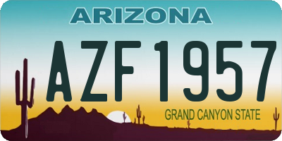 AZ license plate AZF1957