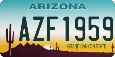 AZ license plate AZF1959
