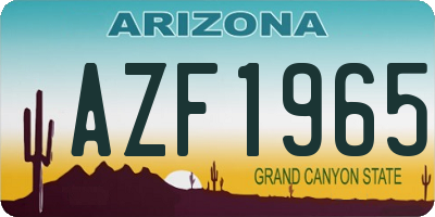 AZ license plate AZF1965